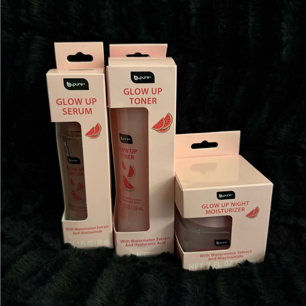 Watermelon Glow Trio B pure moisturizer serum and toner
